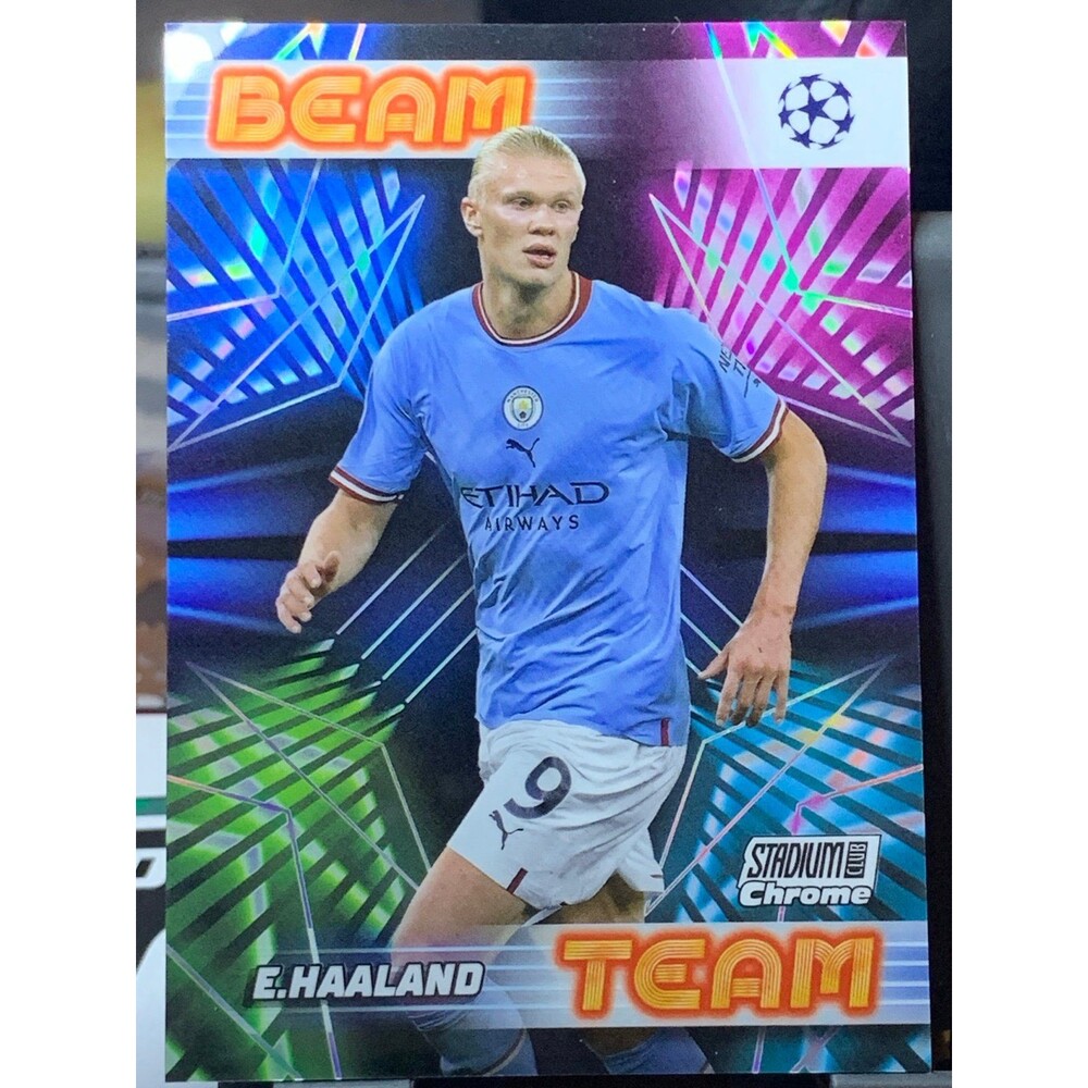 2022-23 Topps Stadium Club Chrome UEFA Erling Haaland Beam Team SSP